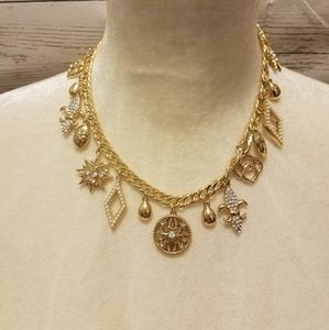 Charter Club Gold MultiCharm Necklace Fleur di lis